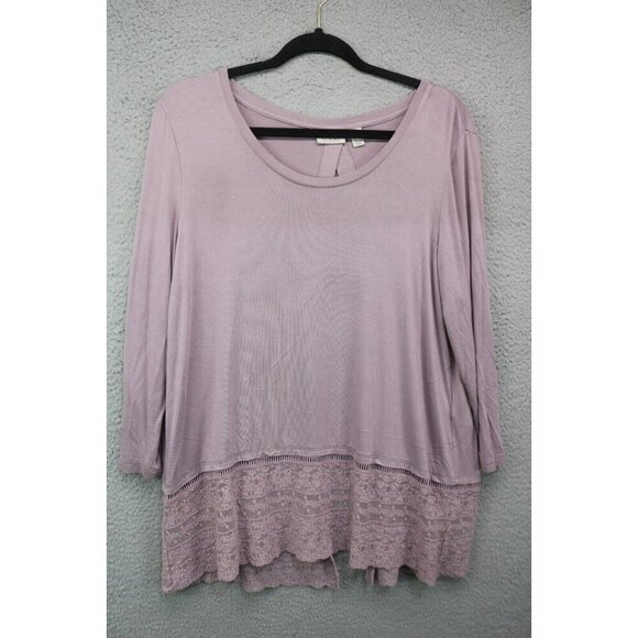 LOGO by Lori Goldstein 3/4 Sleeve Open Back Tunic-Size Medium-Oversized - Picture 1 of 8